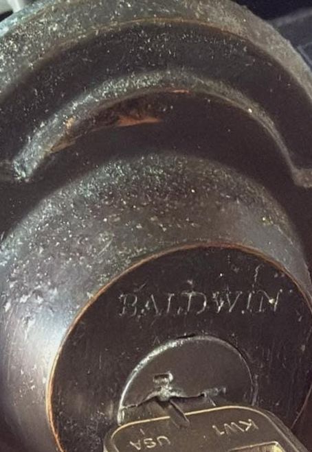 Baldwin lock keyed to a KW1 key at a home in Fernandina Beach, Amelia Island FL 32034