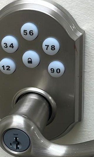 Keypad door handle installed at a business in Fernandina Beach, Amelia Island FL 32034